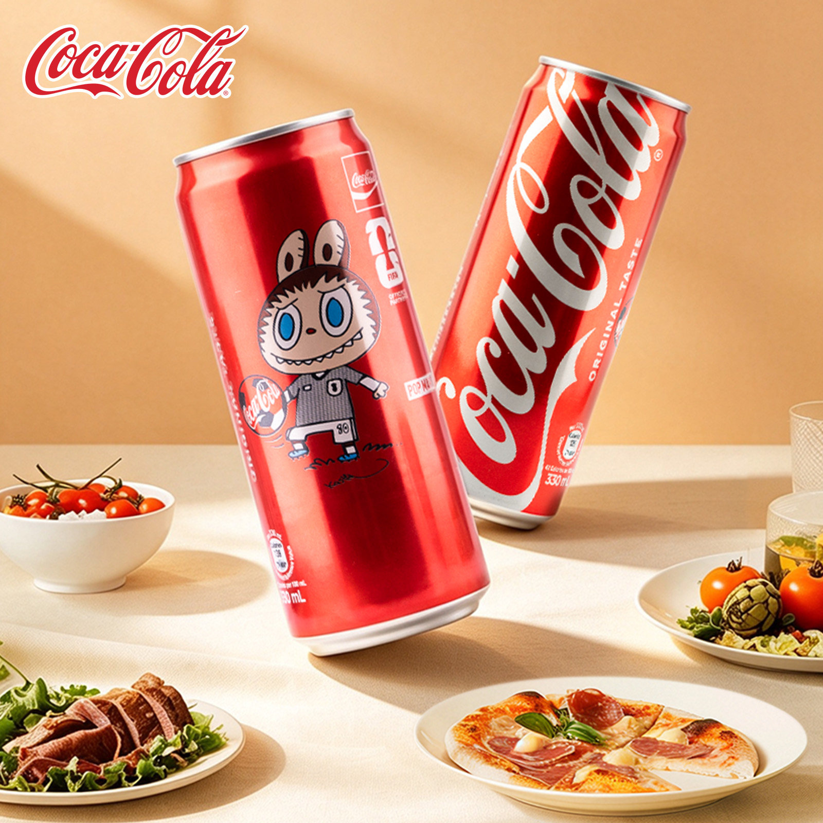 香港版拉布布LABUBU联名款可口可乐原味进口碳酸饮料CocaCola限量
