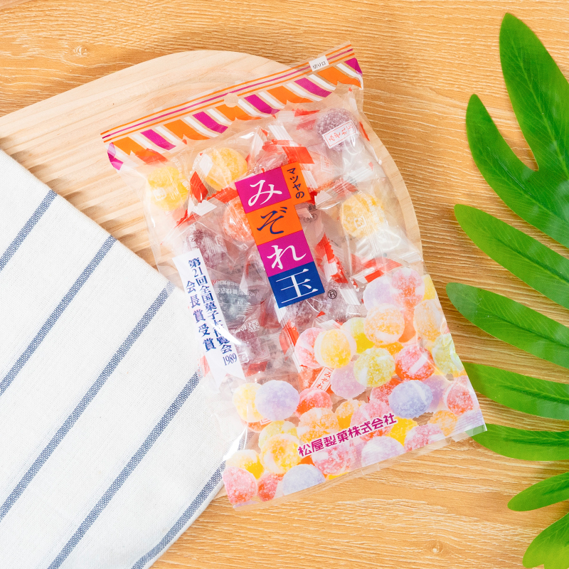 2包邮日本进口松屋制菓什锦水果硬糖果高颜值送人雪花球形零食