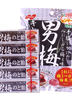 日本进口网红糖果NOBEL诺贝尔 男梅紫苏梅子味润喉糖整盒休闲零食