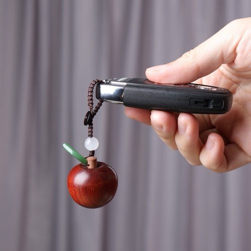 紫檀木雕刻小苹果手把件文玩钥匙扣摆件送礼装饰品挂件平平安安