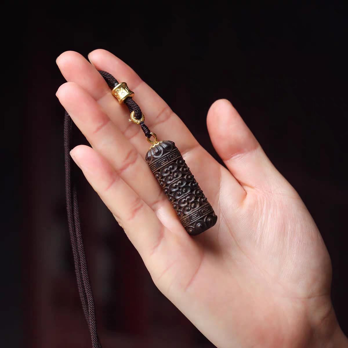 沉香木天珠吊坠项链平安扣车挂件手把件男女情侣脖挂饰毛衣链挂坠