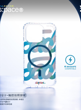壳空间原创SAD磁吸蓝色手机壳适用苹果16pro手机壳iPhone15promax新款14promax一体按键触控拍照
