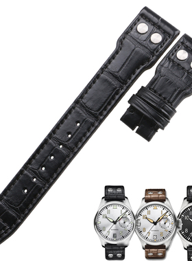 适用于IWC万国大型飞行员IW500201/500402小王子飞针鳄鱼皮手表带