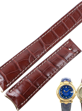 适用于泰格豪雅18K金表Chronometer精密时计WH524/514鳄鱼皮表带