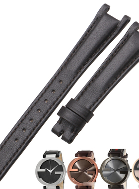 适用于古驰gucci女GC古奇手表带男凹口YA133205YA133309真皮表带