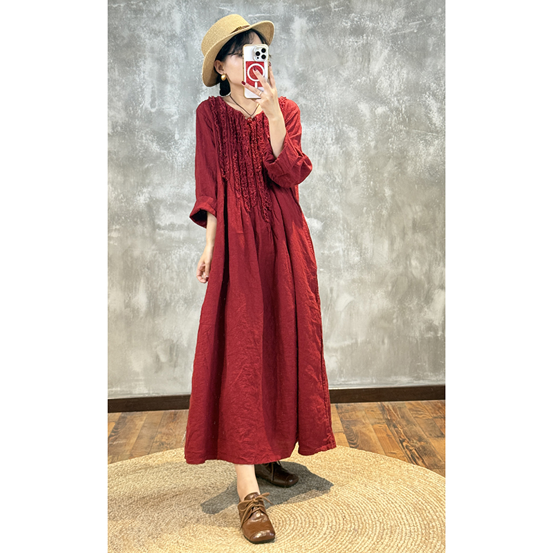 YIMIAN手工撕边双层连衣裙