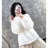 YIMIAN 小家碧玉花边可爱洋气苎麻加棉百搭棉衣2624473