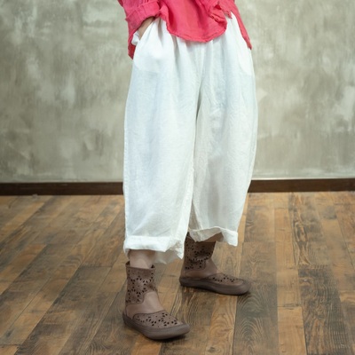 YIMIAN自然休闲文艺宽松裤子