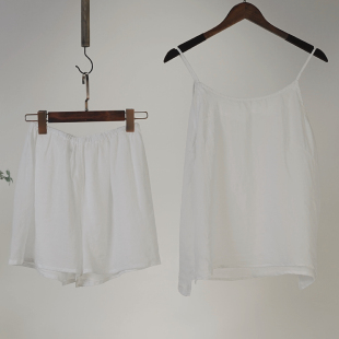 YIMIAN 吊带 简约轻薄纯色苎麻文艺内搭短裤