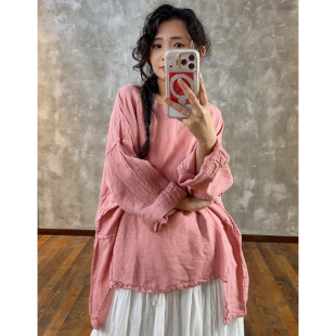 YIMIAN 春风有信简约高级小众设计格调不规则开叉拼接上衣21120