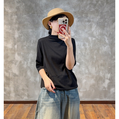 YIMIAN针织文艺打底上衣