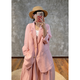 100%汉麻职场女强人纯色西装 在水伊人 226037 利落气质 YIMIAN