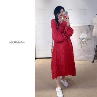 YIMIAN 复古禅意美人高级感别致绝美连衣裙2625033 自在风雅