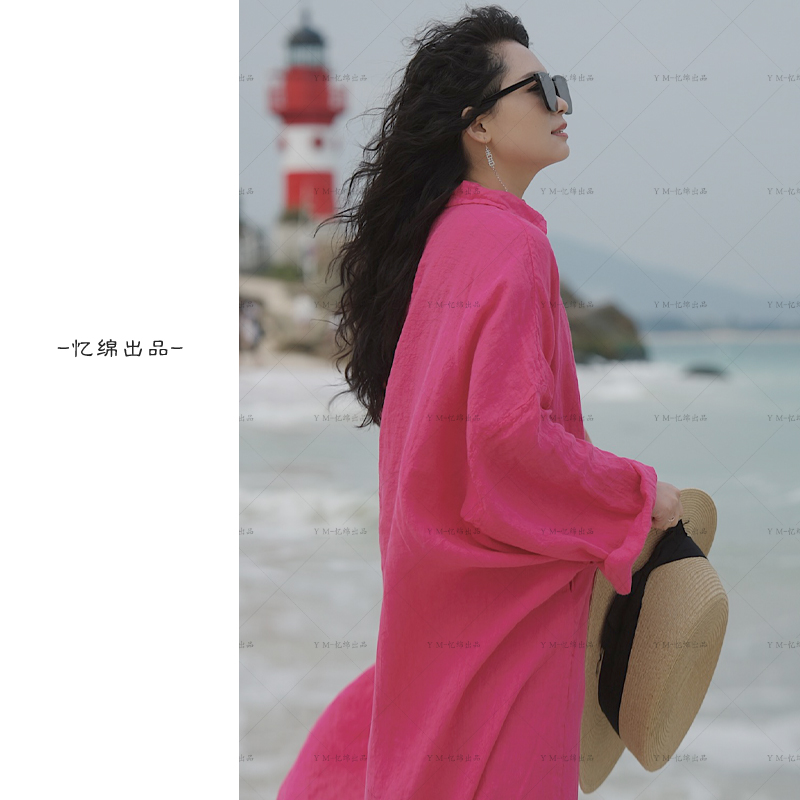 YIMIAN轻奢新春款文艺长款衬衫