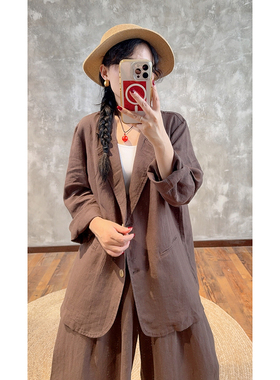 YIMIAN 知性质感汉麻100%高定精致简约洋气通勤百搭西装上衣26037