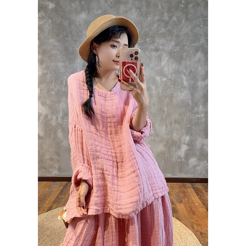 YIMIAN褶皱气质高端上衣