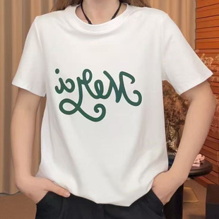 圆领设计感字母印花短袖 2026夏季 新款 时尚 女 T恤潮流百搭显瘦小衫