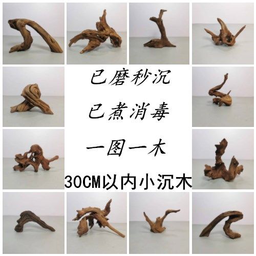 30CM以内精品沉木小号草缸鱼缸造景木装饰绑水草乌龟晒台免煮即用