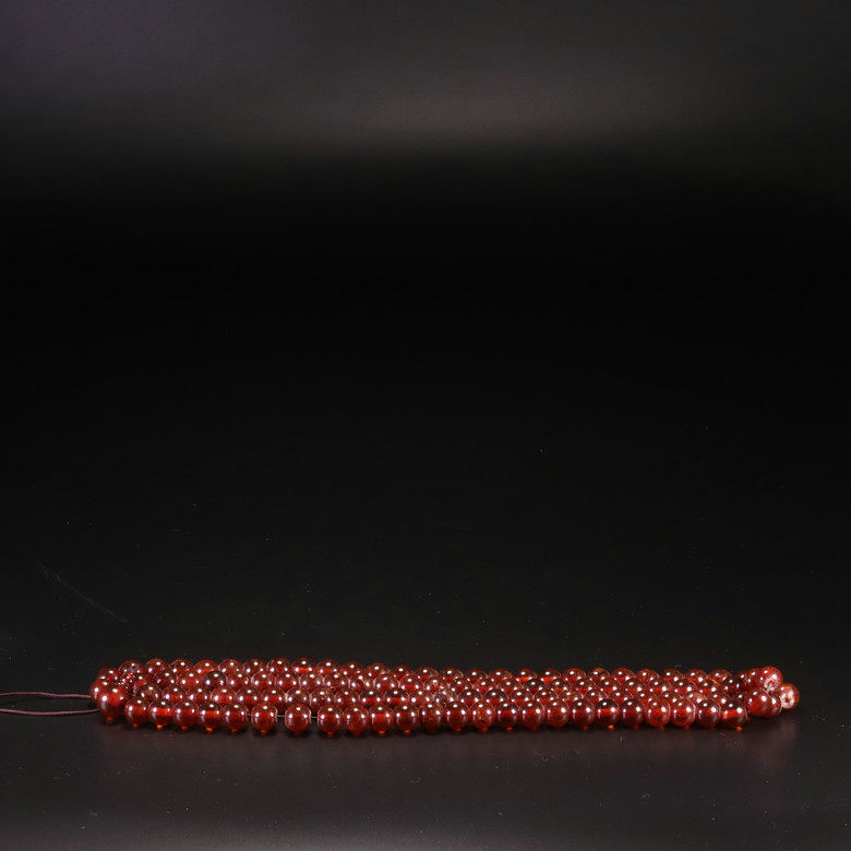 112360 旧藏琥珀金珀 开片冰裂纹 108粒珠珠手串念珠佛珠手串
