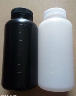 2L加厚塑料大口瓶广口塑料瓶2000ml粉末样品试剂瓶里有内盖带刻度