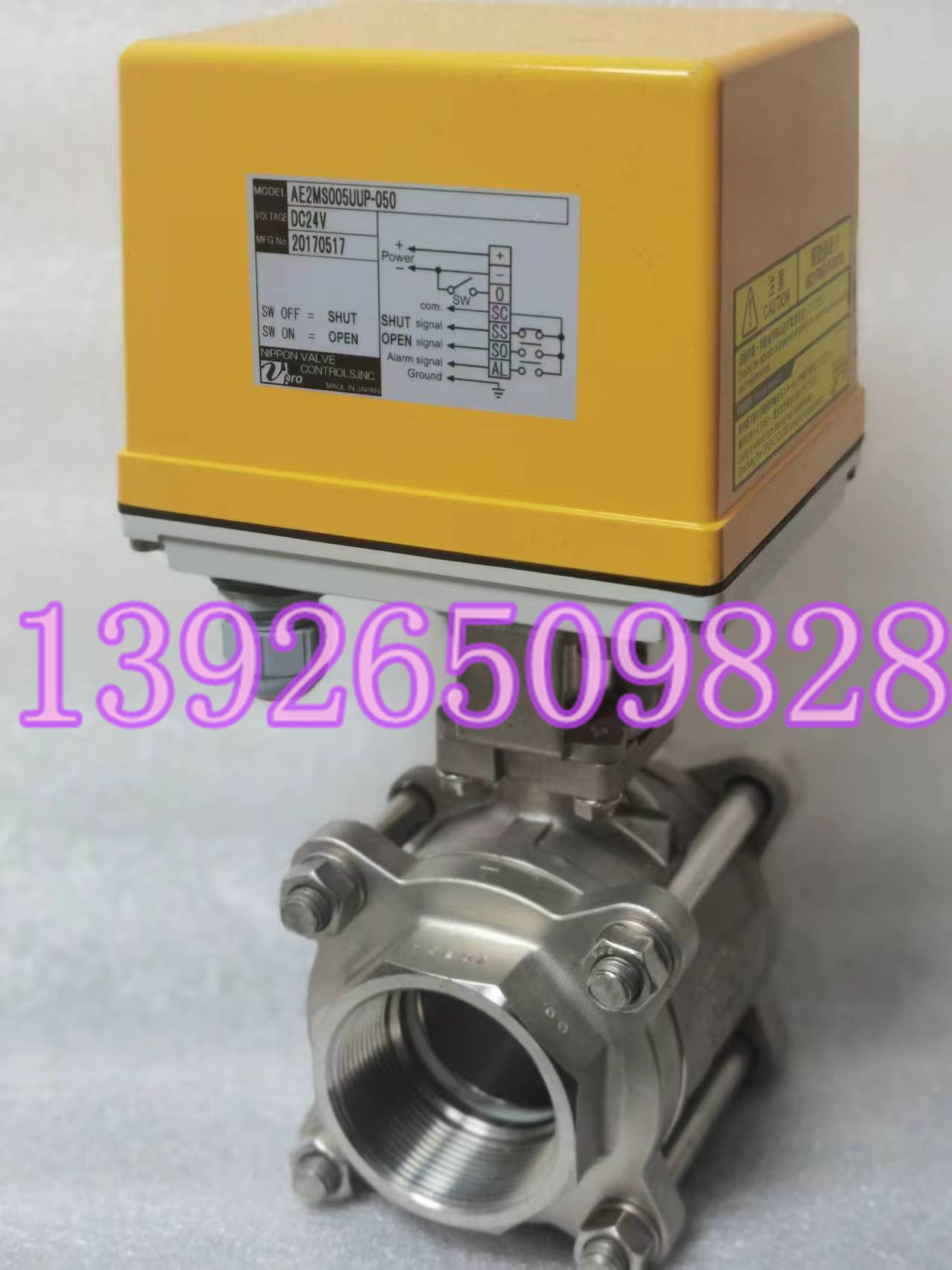 日本NIPPON VALVE电动球阀 AE2MS005UUP-050 DC24V 球阀DN50 现货