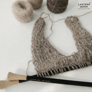 35cm单头直针毛衣针棒针直针编织工具 25cm 印度Lantern Moon乌木