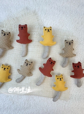 日系软萌条纹尾巴小猫胸针原创手作玩偶别针衣服背包装饰饰品可爱