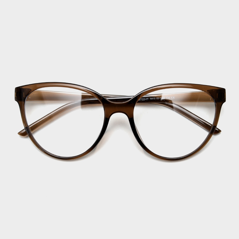 56mm茶色猫眼大框眼镜女圆脸显瘦素颜防蓝光眼睛框男近视可配度数
