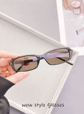 复古TR90长方形偏光太阳镜男女窄框方圆脸墨镜防紫外线潮可配近视