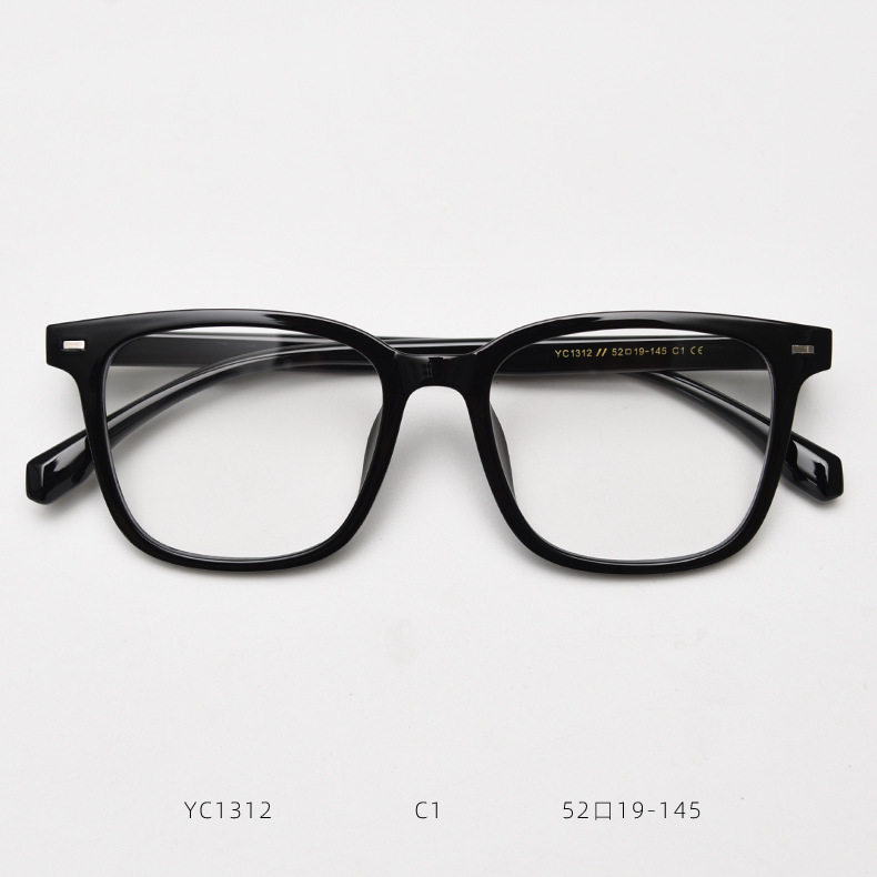 磨砂黑柳丁方框眼镜架男女TR90材质近视可配度数大框防蓝光眼睛架