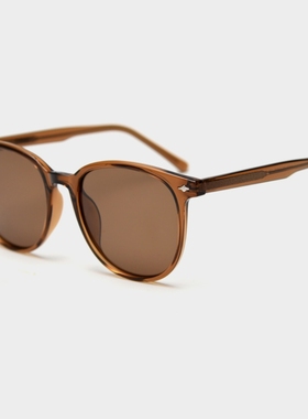 褐色茶大框板材脚偏光太阳眼镜潮男女网红素颜街拍圆遮脸显瘦墨镜