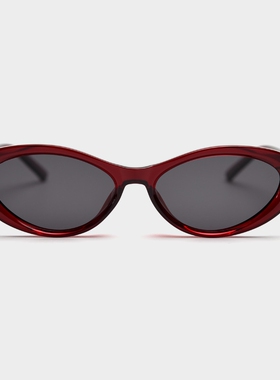 红色椭圆TR90猫眼偏光墨镜潮男女显脸小高级感网红时尚街拍太阳镜