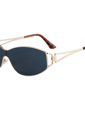 2025新款酷感弧度墨镜女未来感一体式骑行科技欧美银色太阳镜男潮