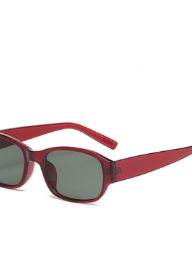 韩版方框红色太阳镜男女潮Y2K千禧辣妹猫眼墨镜素颜方圆脸可配镜