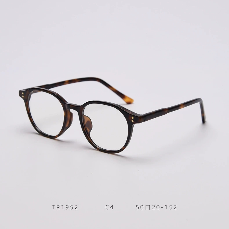 50mm韩版玳瑁色圆形近视眼镜框潮男女素颜文艺防蓝光时尚平光镜架