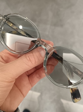 韩版通透感椭圆偏光太阳镜男女板材浅灰防紫外线蓝光墨镜防紫外线