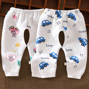 0-3岁婴儿保暖开裆裤纯棉男女宝宝开裆裤加厚秋裤新生儿秋冬长裤