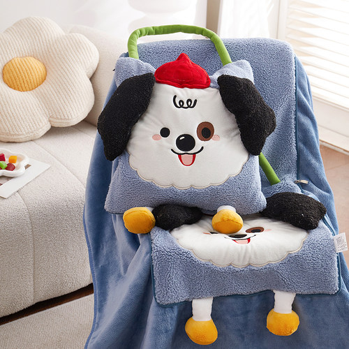 卡通手拎抱枕被子两用四季盖毯薄