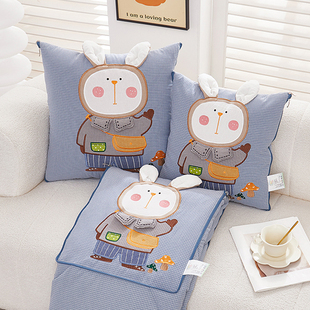 全棉抱枕被子两用二合一汽车载靠枕垫手提式办公室午睡毯子枕头被