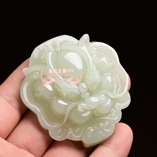 和田色玉白玉碧玉龙头皮带扣男女游龙龙行天下玉石腰扣腰佩件生肖