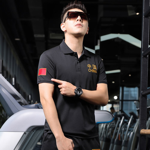 夏季男士翻领短袖POLO衫刺绣中国