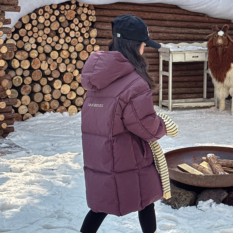 杜邦三防中长款加厚羽绒服儿童
