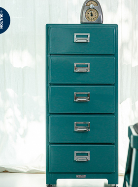 稻谷藏库DULTON 金属五屉柜 客厅家用收纳柜 边柜卧室床头柜子