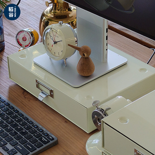 稻谷藏库DULTON金属收纳盒台面抽屉 简约桌面整理可堆叠化妆盒