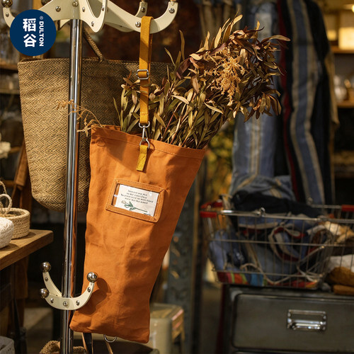 稻谷藏库DULTON 印度棉布花袋 可折叠园艺手提袋花束收纳包便携