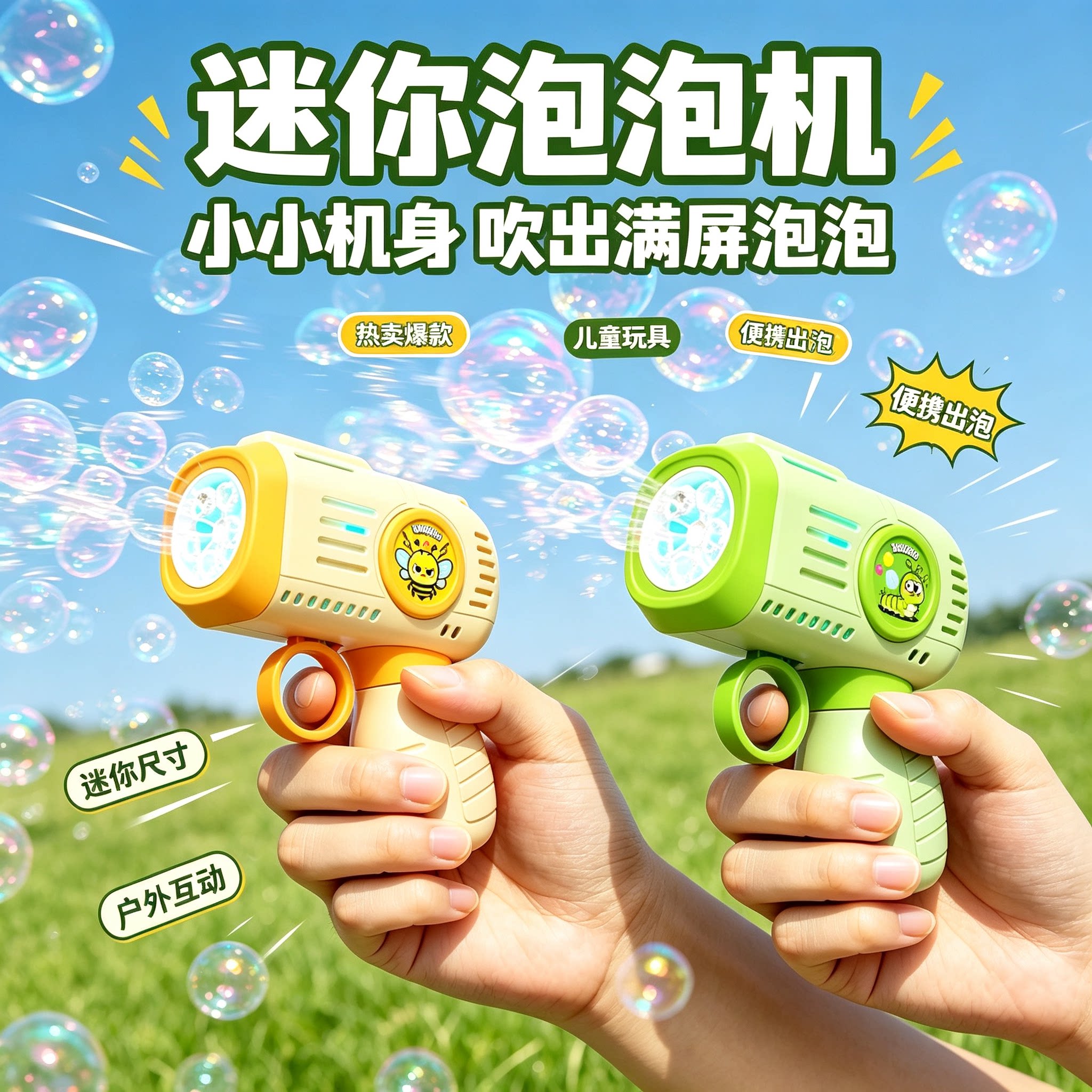 新款迷你口袋泡泡枪可充电