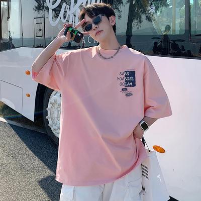 纯棉短袖T恤男夏季宽松大码