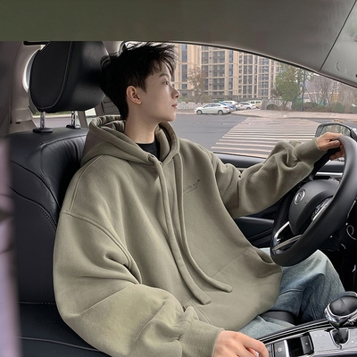 连帽卫衣男春秋款加绒