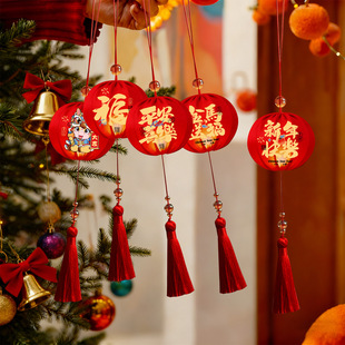 2026马年灯笼串挂件元旦新年装饰开门红会场布置春节过年吊顶装扮