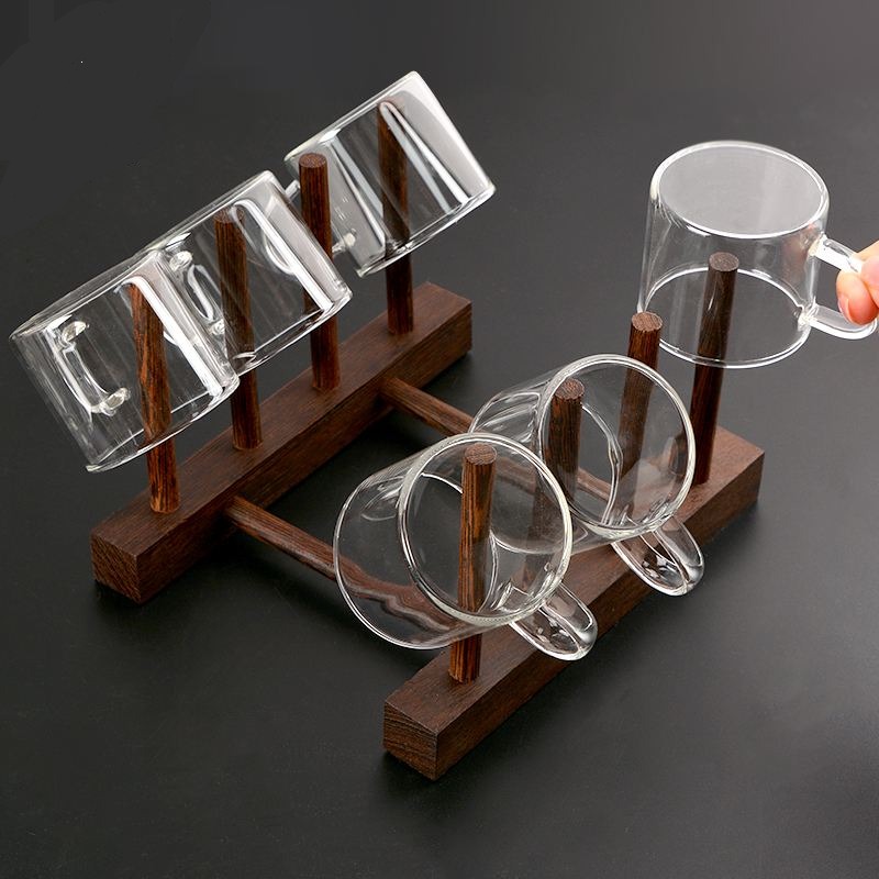 鸡翅木杯架茶杯架功夫茶杯架子茶具收纳架茶架托台面架倒挂沥水架
